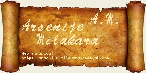 Arsenije Milakara vizit kartica